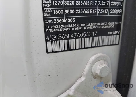 2007 Mercedes-Benz R 350 4Matic z USA, uszkodzony, nr VIN 4JGCB65E47A053217